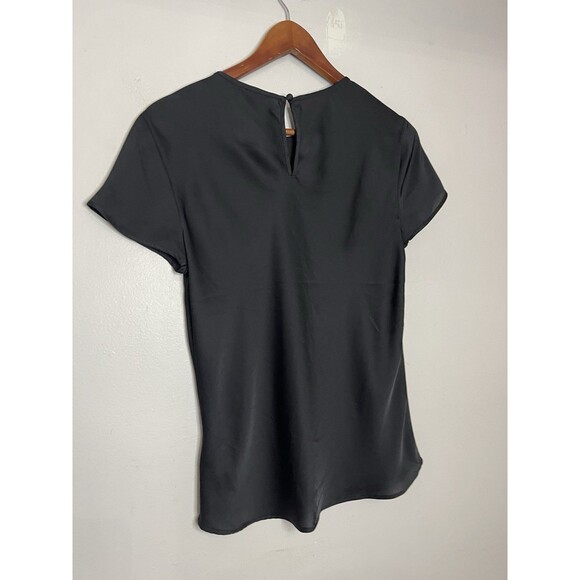 Express Women's Small Black Satin Short Sleeve Blouse Top - Picture 6 of 6